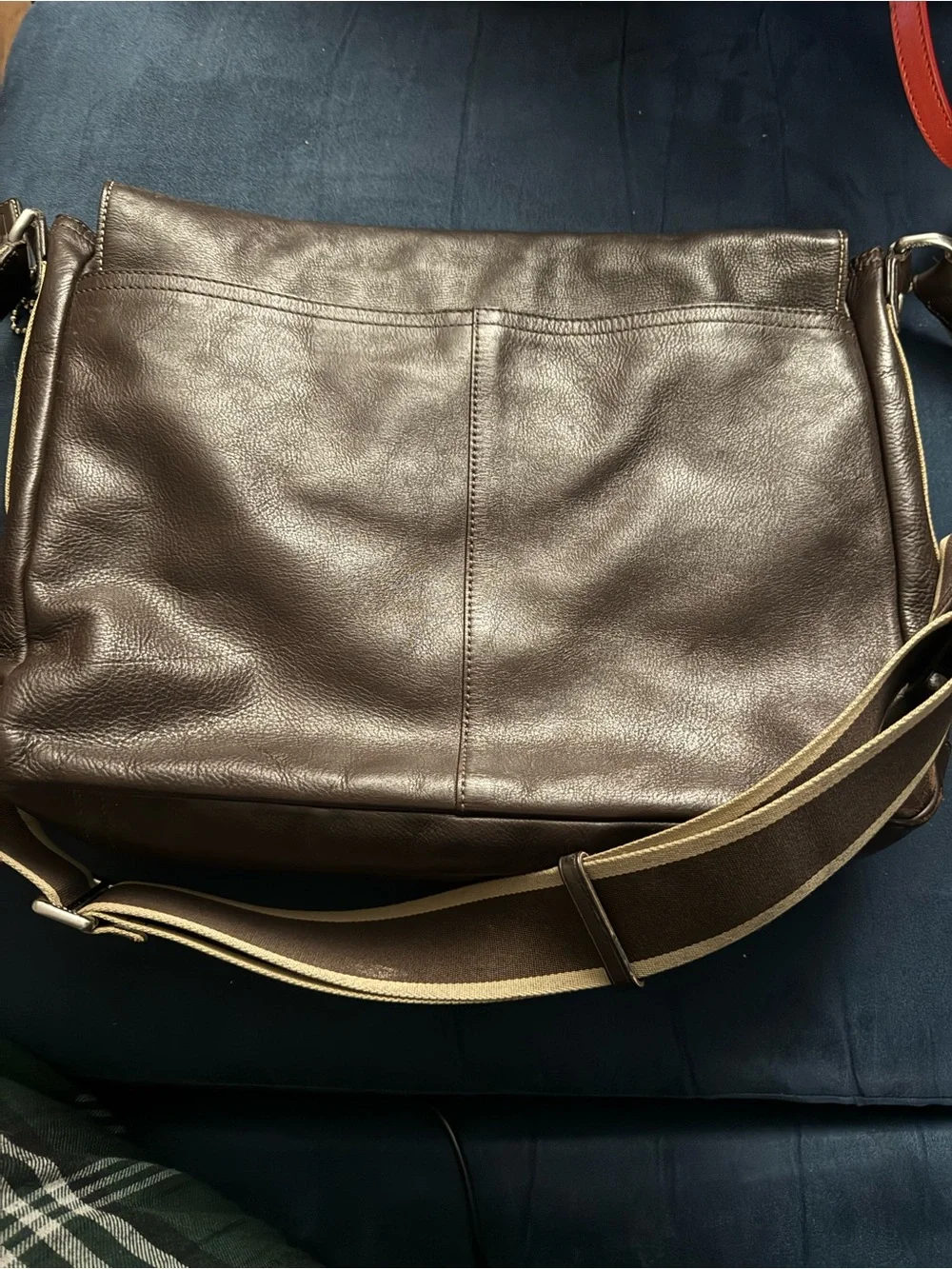 Coach  Dark Brown Leather Heritage Messenger F70556
